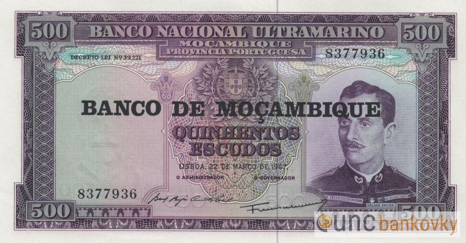 Mosambik sada 50-100-500-1000 Escudos 1961-1972 UNC